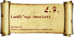 Ladányi Henriett névjegykártya